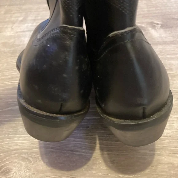 Saddle Tramp Men's Black Western Cowboy Ankle Leather Zip Boots 12W - Picture 7 of 8